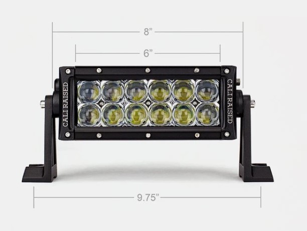 Cali Raised 8 In. Dual Row 5D Optic OSRAM LED Bar