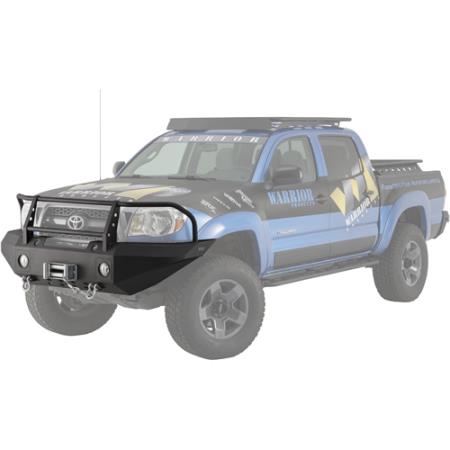 Warrior Tacoma Front Winch Bumper w/ Brushguard, D-ring mts, Light Plates 2012-2015