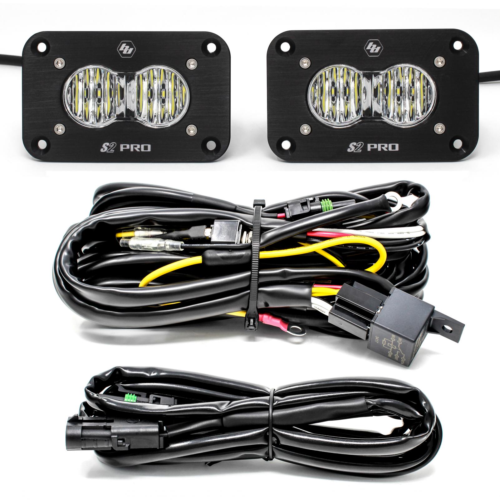 Baja Designs Flush Mount LED Light Pod Kit Wide Cornering Pair S2 Pro