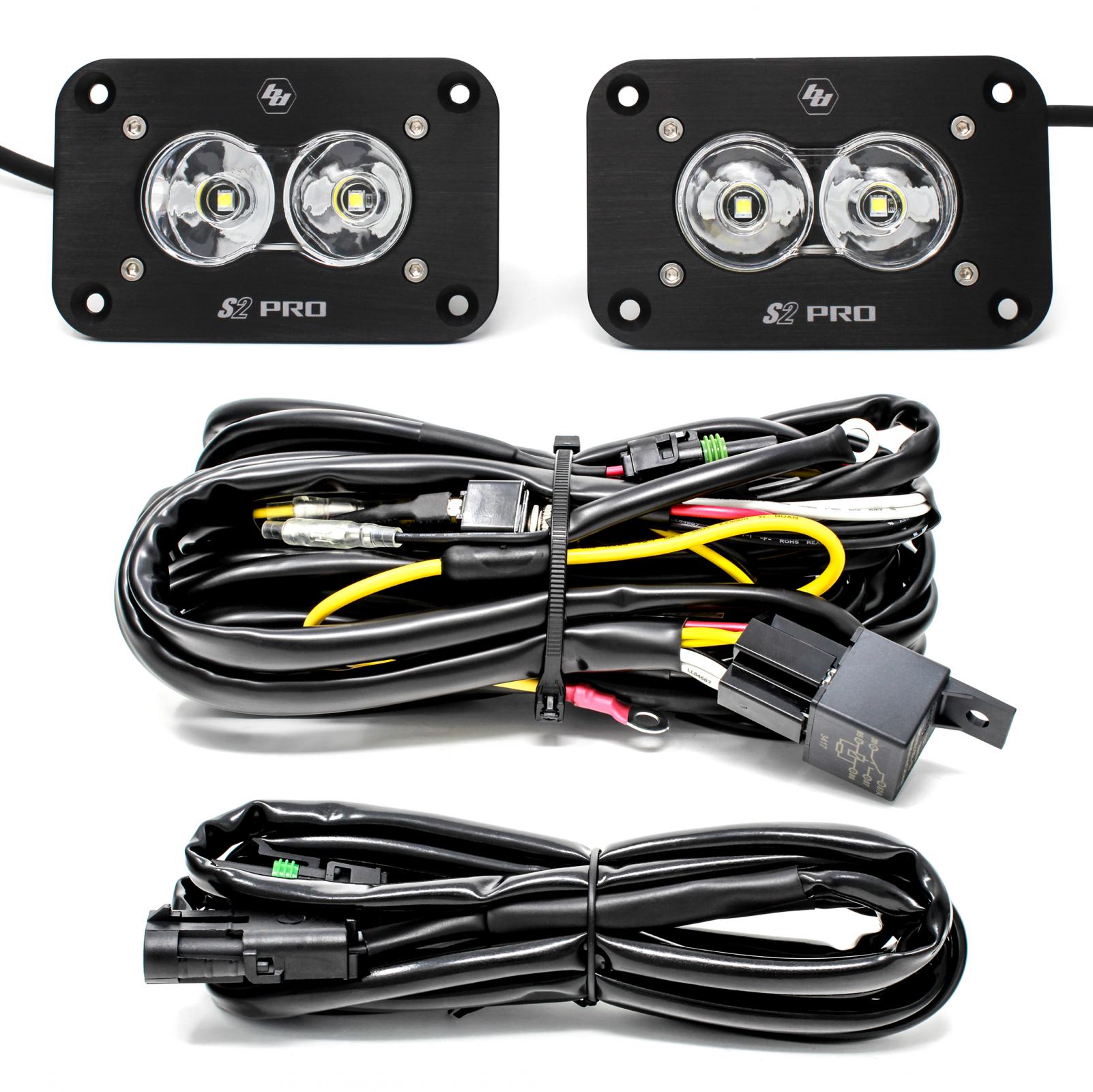 Baja Designs Flush Mount LED Light Pod Kit Work/Scene Pattern Pair S2 Pro