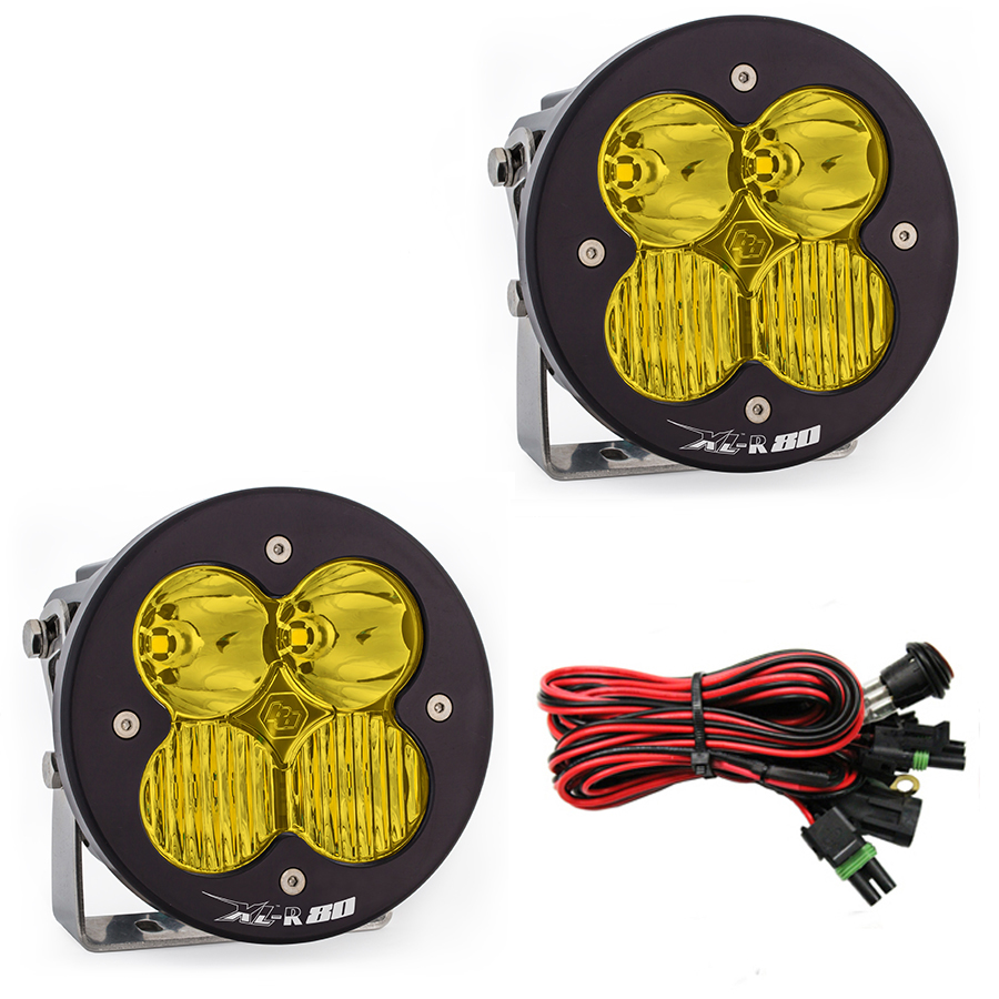 Baja Designs LED Light Pods Amber Lens Driving Combo Pattern Pair XL R 80 Series