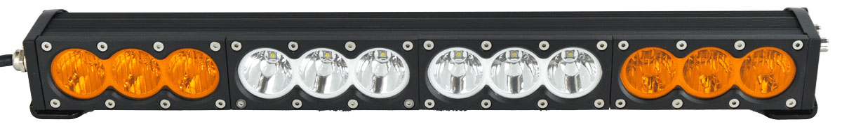 X6 10W Series 2D Amber White 22" Single Row LED Light Bar & Harness Kit