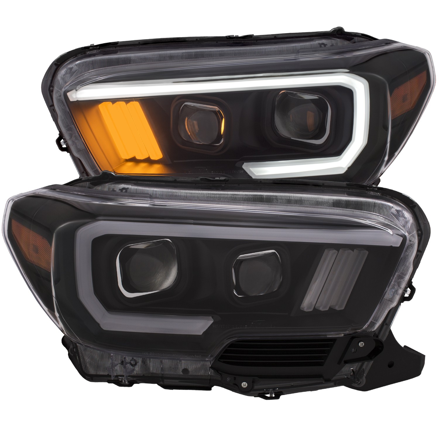 Anzo Tacoma Projector Plank Style Headlight Black w/Amber (2016-18)