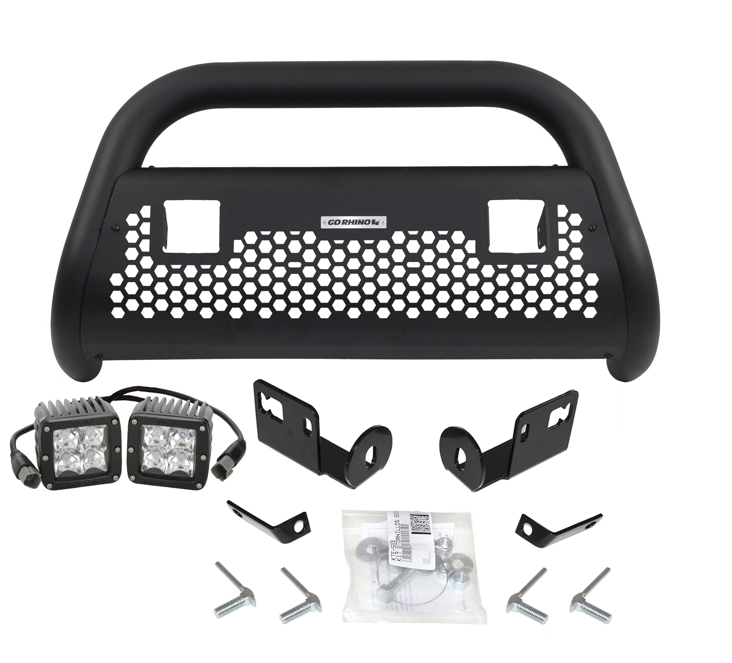 GO RHINO! Charger 2 Light Ready RC2 LR Bull Bar, Mounting Brackets, & Lights 2016-2020 Tacoma