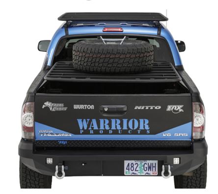Warrior Lower Tailgate Cover for 2005-15; BLACK POWDER COAT DIAMOND PLATE