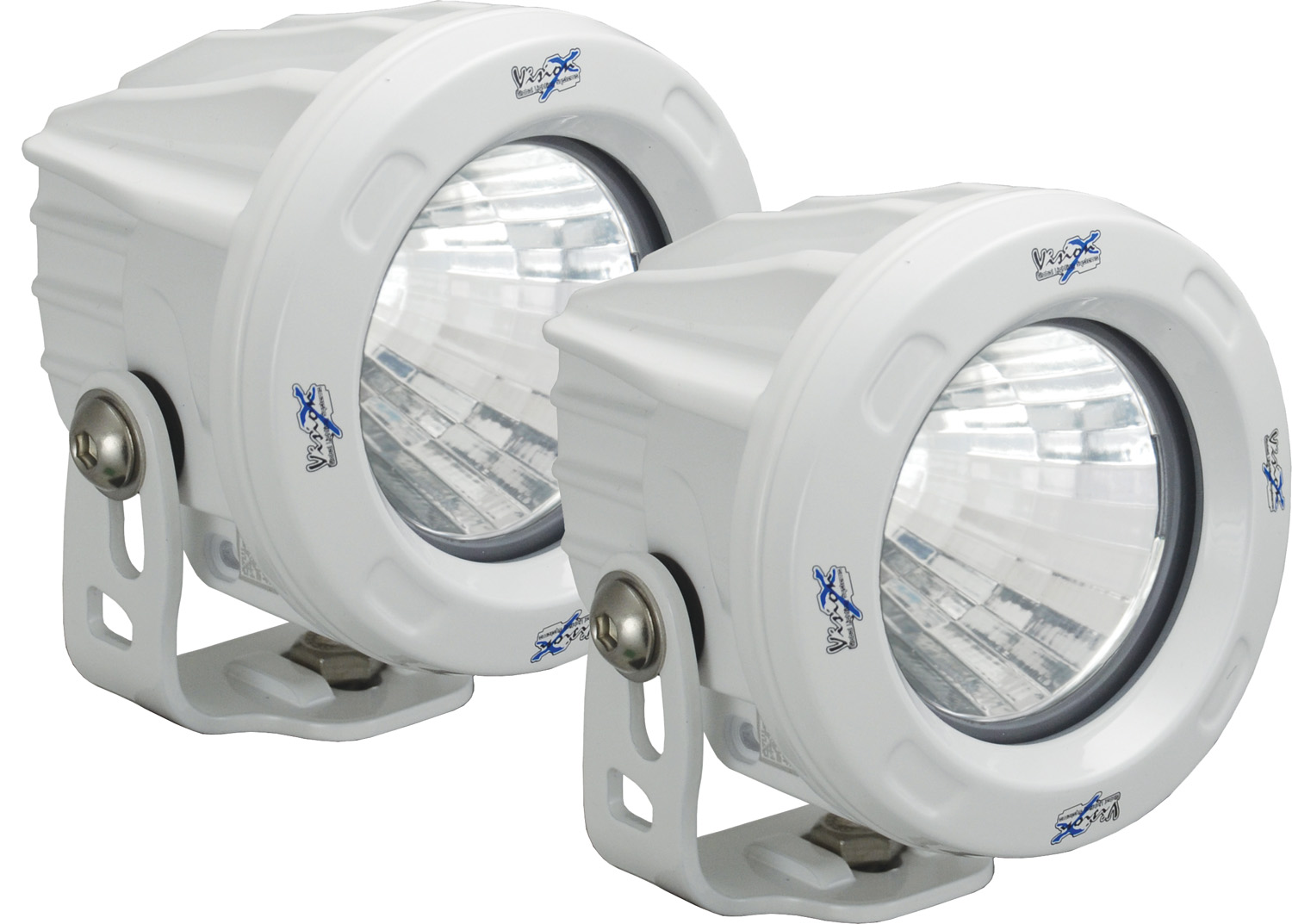 OPTIMUS ROUND WHITE 1 10W LED 60? FLOOD KIT OF 2 LIGHTS