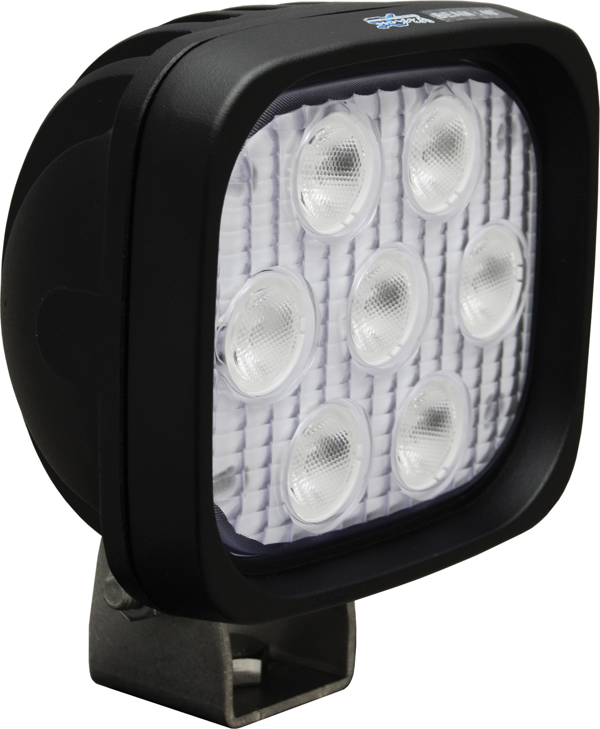 4" SQUARE UTILITY MARKET BLACK 7 3W BLUE LED'S 40? WIDE